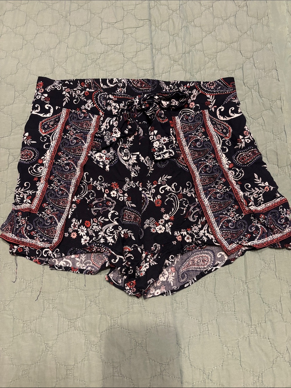 Cato Navy Paisley Print High-Waist Women’s Shorts